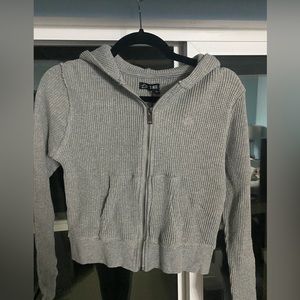 Cropped Zip Up Sweater